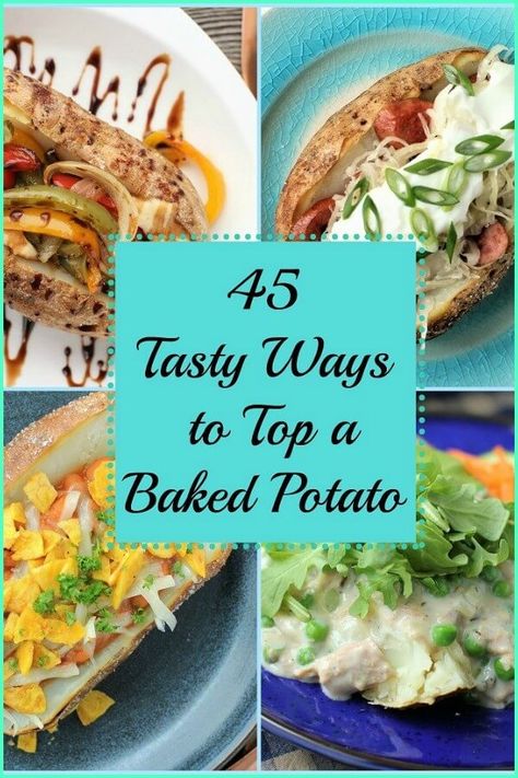 Baked Potato Topping Ideas, Baked Potato Fillings, Creamed Tuna, Baked Potato Dinner, Baked Potato Toppings, Baked Potato Bar, Stuffed Baked Potatoes, Potato Bar, Healthy Potatoes