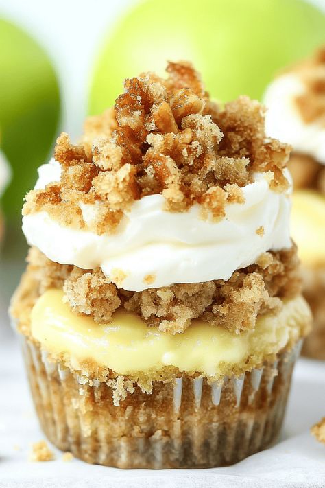 Apple Crisp Mini Cheesecakes: The Perfect Fall Dessert If you’re a fan of cheesecake and love the comforting flavors of apple crisp, then this recipe is a match made in ... Read more Apple Crisp Mini, Mini Cheesecake Recipes, Oat Crumble, Seasonal Treats, Apple Filling, Easy Cheesecake, Cupcake Pan, Crumb Topping, Fall Dessert