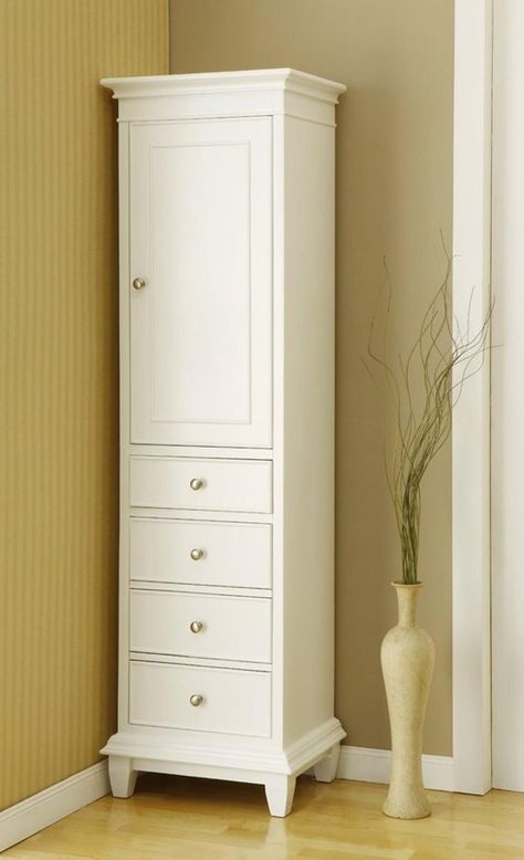 Tall Narrow Storage Cabinet, Corner Linen Cabinet, White Linen Cabinet, Freestanding Closet, Linen Storage Cabinet, Bathroom Linen Closet, Bathroom Floor Storage Cabinet, Muebles Shabby Chic, Bathroom Standing Cabinet