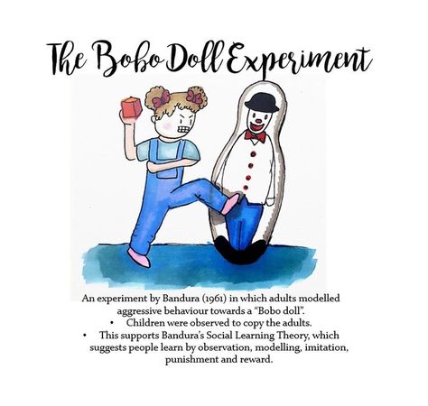 bobo doll experiment - Yahoo Image Search Results Observational Learning Psychology, Social Psychology Experiments, Bandura Social Learning Theory, Social Psychology Notes, Bobo Doll Experiment, Psychological Experiments, Psychology Revision, Social Cognitive Theory, Observational Learning