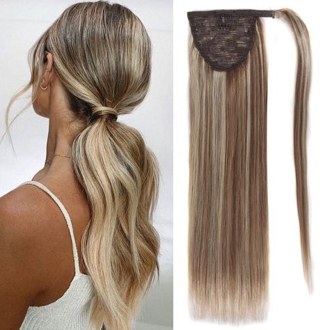 PRICES MAY VARY. ❤ Ponytail Extension Quality: real human hair, very soft and natural, reusable, washable, can be restyle, straight ponytail hair, weight:70g-100g. ❤ Ponytail Extension Features: This magic paste ponytail extension is easy to wear, and the magic paste can hold the ponytail well, you could change your hair styles easily. 3.5x5.5 inch hairnet, 1 clip on the hairnet, just few seconds and you will get a long thick ponytail like magic. ❤ Ponytail Extension Advantage: virgin human hair Hair Styles For Long Thick Hair, Human Hair Ponytail Extensions, Human Hair Ponytail, Long Ponytail, Blonde Ponytail, Natural Hair Diy, Night Hairstyles, Straight Ponytail, Clip In Ponytail