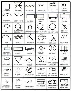 The Hobo Code: An Introduction to the Hieroglyphic Language of Early 1900s Train-Hoppers | Open Culture Hobo Code, Hobo Signs, Hobo Symbols, Cattle Brands, Alphabet Symbols, Dream Symbols, Symbols And Meanings, Alam Yang Indah, Survival Skills