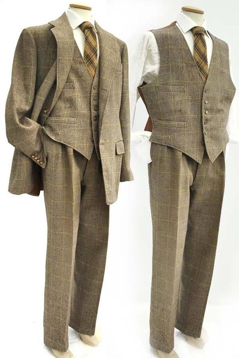 Mens Old Fashion Style, Vintage Suits For Men 1940s Mens Fashion, Classic Menswear Vintage, Vintage Men Suit, Man Vintage Outfit, Tweed Suits Men, 1960s Menswear, Vintage Suits For Men, 1960s Mens Suit