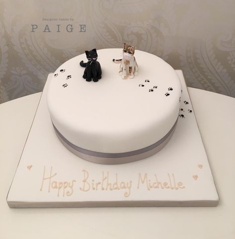 Cat Themed Birthday Cake, Perfect Birthday Cake, Cat And Dog Tattoo, Tattoo Cake, Happy Birthday Writing, Cake Design For Men, Birthday Cake For Cat, Purple Cakes Birthday, Bts Cake