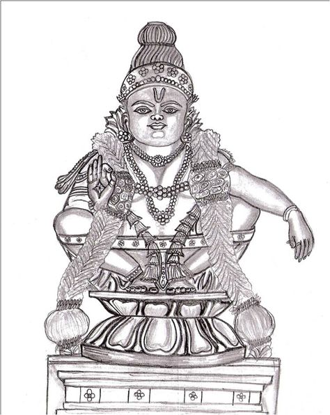 Hindu Gods Pencil Drawings, Ayyapan Drawing, Lord Ayyappa, Fireworks Pictures, Indian Temple Architecture, Bus Games, Pencil Sketching, Doodle Images, Shiva Photos