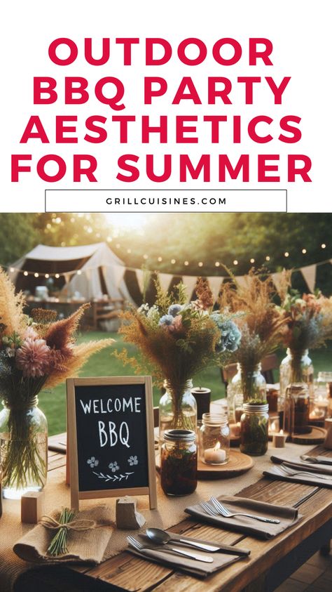 Check the article for different bbq party aesthetic like a garden, movie night, campfire, beach bbq party, and many more.#bbqparty#backyardparty#outdoorparty Pool Party Bbq Ideas, Rooftop Bbq Party, Country Backyard Party, Fancy Barbeque Party Decor, 18th Birthday Bbq Party Ideas, Rustic Bbq Party Decor, Vintage Bbq Party, Bbq Birthday Party Ideas For Women, Backyard Bbq Decor