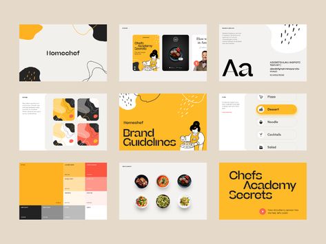 Homechef Branding Brand Book Examples, Brand Guidelines Book, Charity Branding, Brand Guidelines Design, 보고서 디자인, Branding Identity Inspiration, Brand Identity Guidelines, Brand Guidelines Template, Style Guide Design