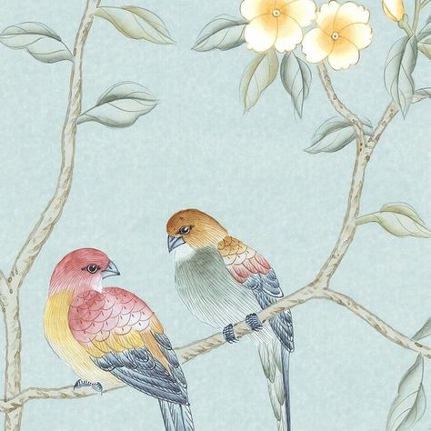 Affordable Chinoiserie Murals & Panels + Sources! - Laurel Home Chinoiserie Artwork, Chinoiserie Wallpaper Panels, Blue Mural, Chinoiserie Panels, Chinoiserie Mural, Green Chinoiserie, Asian Wallpaper, Garden Mural, Scenic Wallpaper