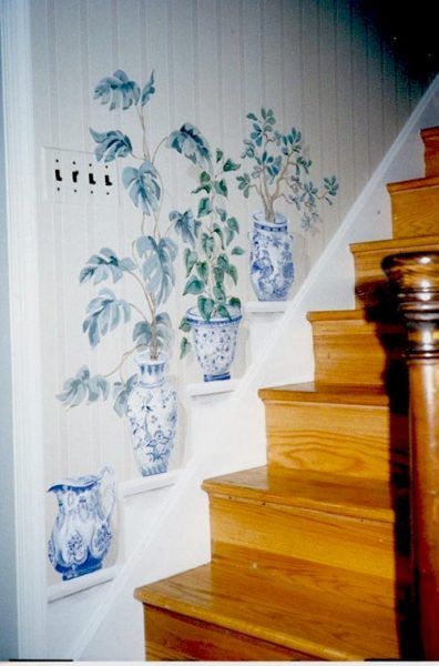 Painted wall stairs decoration #staircase #stairs #stairway #stairsdecoration #homedecor #decorhomeideas Creative Wall Painting Ideas, Stairs Decoration, Wall Stairs, Creative Wall Painting, Stair Wall, Stair Case, Stair Decor, Faux Painting, Painted Wall