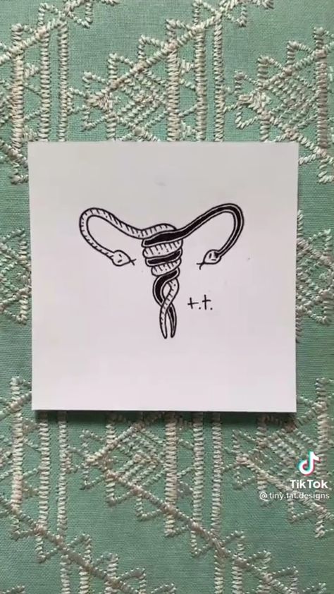 Uterus Tattoo, Feminist Tattoo, Snake Tattoo, Finger Tattoos, Tattoo Idea, Future Tattoos, Tattoos And Piercings, Printmaking, Cool Tattoos