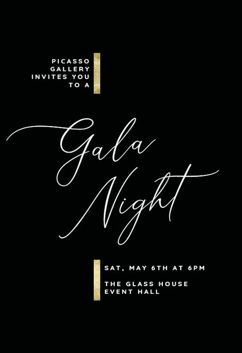 Hints of gold - Business Event Invitation #invitations #printable #diy #template #gala Black Tie Gala Invitation, Graphic Invitation Design, Invitation Business Event, All Black Invitations, Gala Invite Design, Invitation Event Design, Business Invitation Card Design, Invitation Card Design Event, Gala Party Ideas