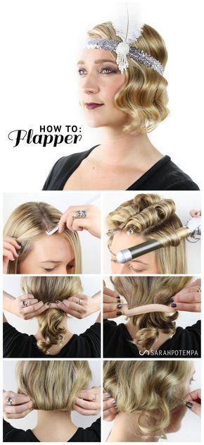 This flapper look is all that jazz and so easy to recreate! All you need is the Beachwaver Pro, Wrap Up and this pretty feather flapper headwrap from Icing. Step... 1920s Hairstyle, 1920 Hairstyles, Great Gatsby Hairstyles, 1920s Hairstyles, Vintage Hairstyles For Long Hair, Short Hair For Kids, Flapper Hair, Gatsby Hair, Halloween Hairstyles