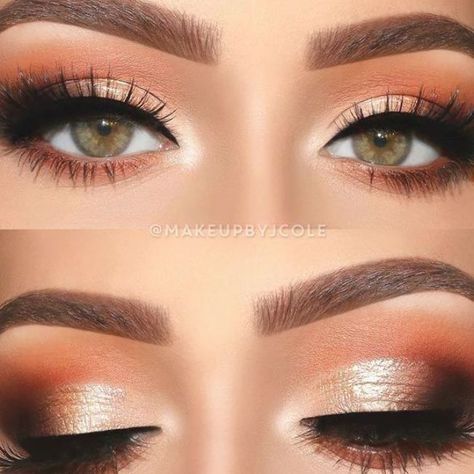 Formal Eye Makeup For Hazel Eyes, Neutral Eye Makeup For Green Eyes, Bridesmaid Makeup For Hazel Eyes Wedding, Eyeshadow To Make Hazel Eyes Pop, Green Eye Color Makeup, Green Eyes Formal Makeup, Eyeshadow Color For Green Eyes, Fall Wedding Makeup For Hazel Eyes, Smokey Hazel Eye Makeup