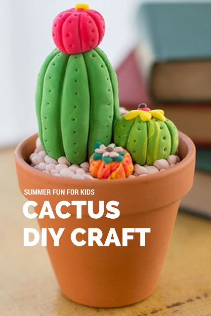 Cactus Kids DIY Clay Craft using Crayola Model Magic which has a secret compartment for children to hide their special treasures or for older kids and grownups to use as a decorative desk organizer. Free Directions for this and other fun crafts for children and crafty adults Crayola Model Magic, Crafts For Children, Cactus Craft, Craft Clay, Clay Crafts For Kids, Arts And Crafts For Teens, Model Magic, Kids Clay, Crafts For Teens To Make