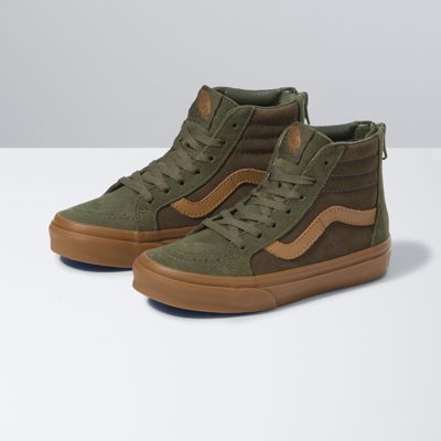 Kids Suede Gum Sk8-Hi Zip | Shop Kids Shoes At Vans Grape Leaf, Vans Sk8 Hi, 5 Kids, Mens Fashion Casual Outfits, Swag Shoes, Sk8 Hi, Sneakers Men Fashion, Mens Vans, Looks Vintage