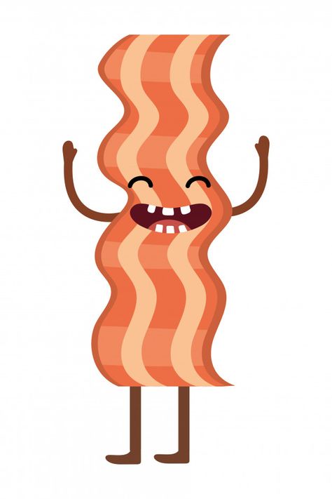 Desenhos animados saborosos deliciosos do bacon do kawaii Vetor Premium | Premium Vector #Freepik #vector #alimento #desenho-animado #cozinha #cafe-da-manha Bacon Drawing, Meat Icon, Bacon Art, Watercolor Food Illustration, Cooking Breakfast, Bacon Fries, Bacon Sandwich, Breakfast Ingredients, Restaurant Menu Template