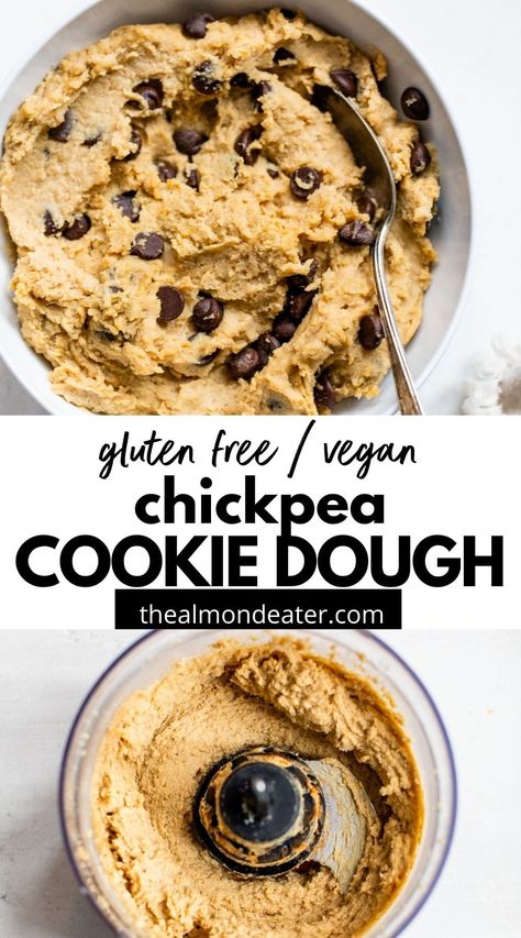 Cookie Dough Vegan, Chickpea Cookie Dough, Chickpea Cookies, Healthy Cookie Dough, Vegan Cookie Dough, Vegan Chickpea, Cookie Dough Recipes, Edible Cookies, Savoury Recipes