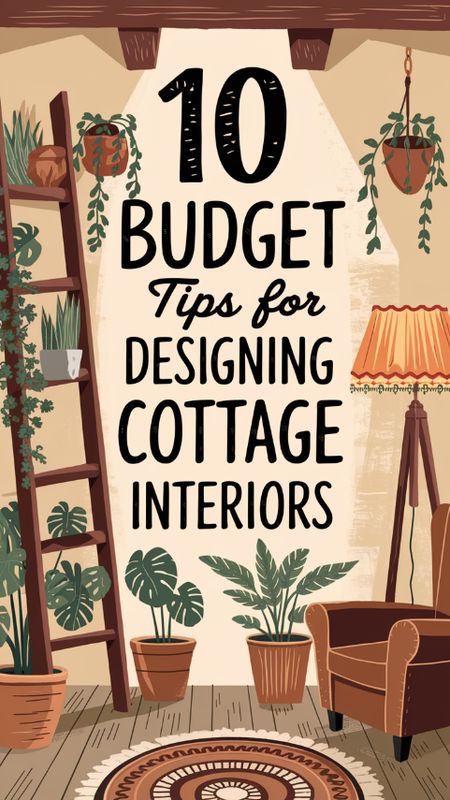 10 Budget Tips for Designing Small Cottage Interiors Zen Cottage Interior Design, Small Cottage Room Ideas, Dutch Cottage Interiors, Woodsy Cottage Decor, Granny Cottage Interior, Bright Home Decor Ideas, Earthy Cottage Decor, Modest Home Decor, Southern Cottage Homes Interior