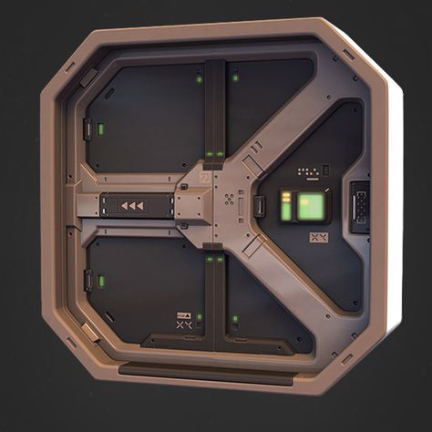 DOOM Doors, Robert Hodri on ArtStation at https://www.artstation.com/artwork/3ayEA Sci-fi Door, Futuristic Bunker, Airlock Door, Futuristic Door, Spaceship Door, Scifi Door, Sci Fi Rooms, Scifi Corridor, Scifi Interior