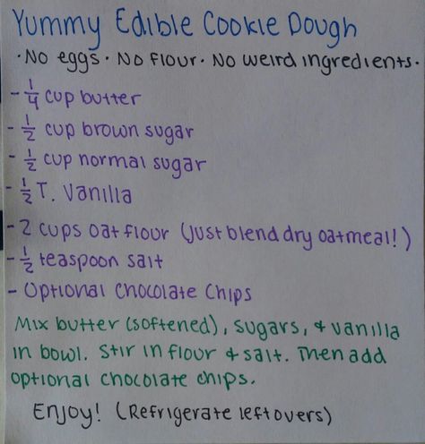 Delicious Edible Cookie Dough!!No weird/expensive ingredients, no four, no eggs!!! Cookie Dough No Eggs, Edible Cookie Dough Recipe, No Bake Cookie Dough, Easy Dessert Recipes Quick, No Egg Cookies, No Flour Cookies, Cookie Dough Recipes, Edible Cookies, Easy Sugar Cookies