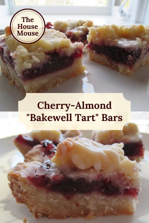 Squares of Cherry-Almond "Bakewell Tart" Bars on a white plate. Dessert With Almond Paste, Cherry Jam Dessert, Cherry Jam Cookies, Almond Cherry Bars, Almond Paste Recipes Cookies, Recipes Using Almond Paste Desserts, Almond Paste Bars, Cherry Almond Tart, Almond Paste Recipes Desserts