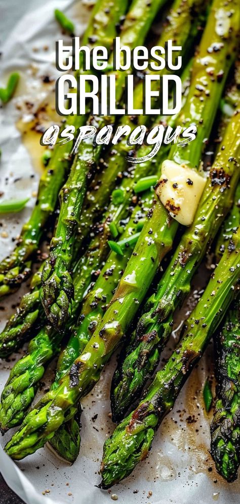 Grilled Asparagus with Garlic Butter [20 Minutes] – Chasety Parmesan Asparagus Recipes, Asparagus Recipes Grilled, Grilled Asparagus Recipes, Recipes Bbq, Parmesan Asparagus, Asparagus Recipes, Bacon On The Grill, Spend With Pennies, How To Cook Asparagus