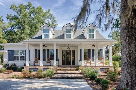 Community House Design, Lowcountry Cottage, Community House, Brick Porch, Community Housing, Home Magazine, Dream House Exterior, House And Home Magazine, Southern Living