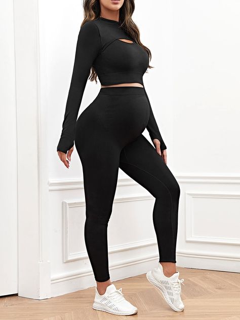 Hot Pregnancy Outfits, Maternity Workout Clothes, Summer Pregnancy Outfits, Maternity Two Piece, Fall Maternity Outfits, Casual Maternity Outfits, Cute Maternity Dresses, Trendy Maternity Outfits, Elastic Waist Leggings