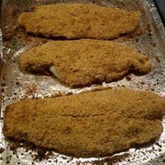 Oven-Fried Catfish - Allrecipes.com Baked Catfish Recipes, Fried Catfish Recipes, Baked Catfish, Catfish Recipe, Oven Fried Fish, Catfish Recipes, Fish Dinner Recipes, Fried Catfish, Fried Fish Recipes