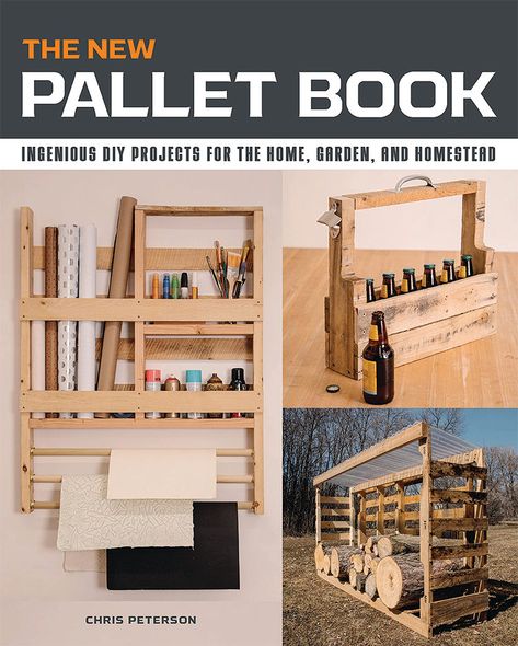 Upcycle that unwanted wood! The New Pallet Book updates a unique woodworking book with 25+ new ways to take a stack of pallets and put them to use. Join home improvement author Chris Peterson for a complete guide to deconstructing and repurposing pallets. This edition, with tons of new content and more than 50 projects and ideas, features everything from dead-simple builds like pathway pavers and a mug holder to more challenging projects like a recycling bin holder and bathroom magazine box. It' King Size Pallet Headboard, Pallet Bed Headboard, Wood Pallet Bed Frame, Diy Projects For The Home, Pallet Headboard, Gorgeous Bed, Pallet Bed, Unique Woodworking, Woodworking Books