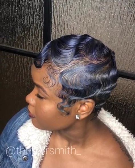 Finger Waves Short Hair, Finger Wave Hair, Black Hair Short Cuts, Natural Hair Short Cuts, Cut Life, Finger Waves, Short Sassy Hair, Short Hair Ideas, Sassy Hair