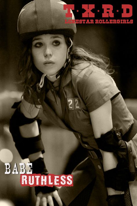 Whip it - Babe Ruthless Ellen Page, Whip It, Roller Derby, Derby, Bike, Black And White, White, Black