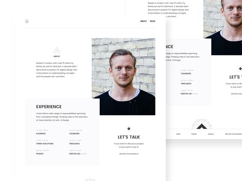 Portfolio Profile by Chris Noringriis Portfolio Profile Design, Minimal Ideas, Portfolio Designs, 포트폴리오 레이아웃, Designer Profile, Profile Page, Design Student, Profile Design, Art Portfolio