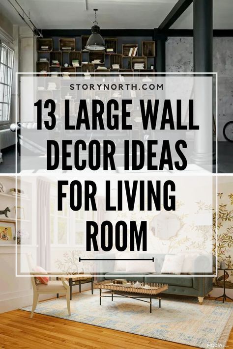 Save this pin for inspiring large wall decor ideas to transform your living room! Elevate your space with these creative and stylish decor tips. #homedecor #livingroomdecor #wallartideas Large Wall Furniture Ideas, Big Wall Ideas Living Room, Large Wall Farmhouse Decor Ideas, How To Decorate A Large Wall, Large Blank Wall Ideas Living Rooms, Big Wall Decor Ideas, Decorating A Large Wall, Large Wall Decor Ideas, Tall Wall Decor