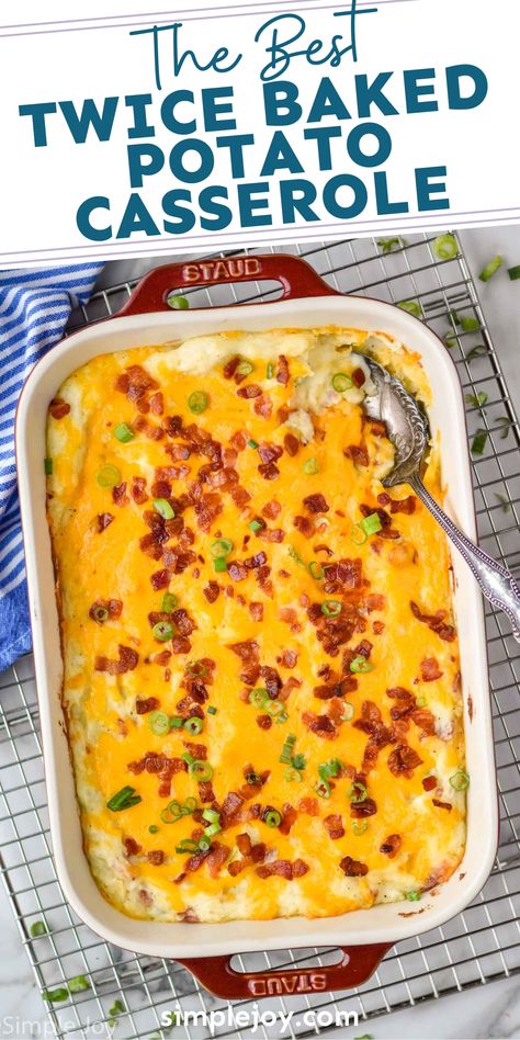 Twice Baked Mashed Potatoes, Easy Twice Baked Potatoes, Bacon Potato Casserole, Best Twice Baked Potatoes, Loaded Potato Casserole, Twice Baked Potato Casserole, Leftover Baked Potatoes, Loaded Baked Potato Casserole, Baked Mashed Potatoes