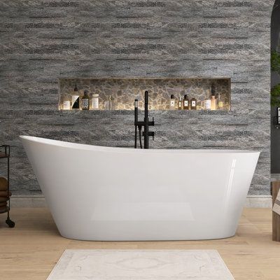 Our soaking tub size is ample yet economical allowing free standing bathtub to fit a variety of spaces, freestanding bathtub is allows you to surround yourself with tranquility and comfort in this freestanding bath. We’d designed stand alone tub to combine luxury with simplicity, our ergonomic design conforms to and supports your body as you stretch out and enjoy a deep and relaxing soak. With stand alone bathtub gracefully shaped lines, this versatile bathtub complements a wide range of bathroo Stand Alone Bath Tub, Soaking Tub Shower Combo, Stand Alone Bathtubs, Tub Sizes, Standing Tub, Stand Alone Tub, Modern Bathtub, Acrylic Tub, Soaker Tub