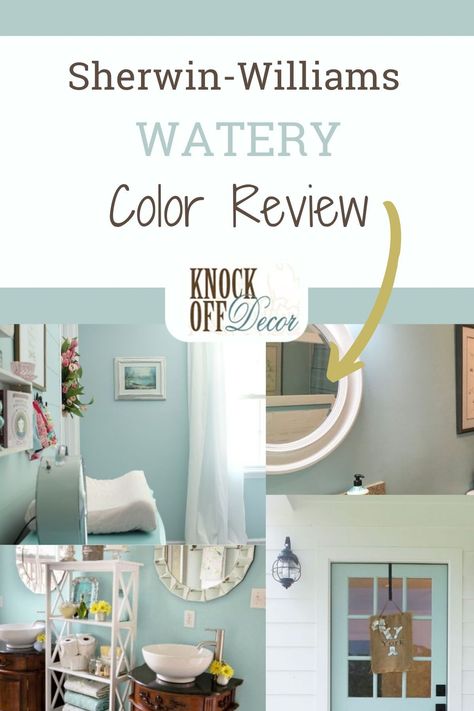 Sherwin Williams Watery Bedroom, Sherwin Williams Watery Bathroom, Sherwin Williams Open Air, Sherwin Williams Watery, Coastal Colors Sherwin Williams, Sherwin Williams Light Blue, Haint Blue Sherwin Williams, Watery Paint Color, Watery Sherwin Williams