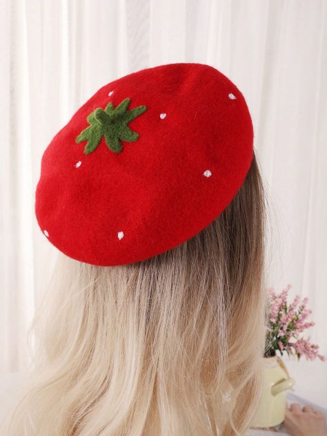 Cute Beret, Sewing Hats, Beret Hats, Summer Cherries, Eyelash Extension Kits, Diy Eyelash Extensions, Waxed Eyebrows, Waterproof Eyebrow, Embroidered Wool