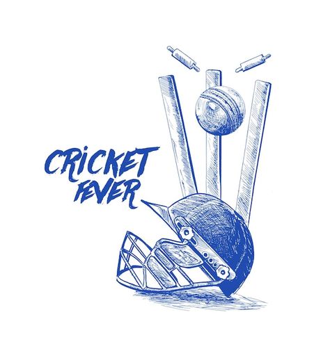 Cricket championship with ball wicket wi... | Premium Vector #Freepik #vector #bowler #batsman #wicket #cricket Cricket Helmet Drawing, Cricket Drawing Easy, Cricket Tattoo Design, Cricket Doodle, Cricket Painting, Cricket Pictures, Cricket Drawing, Cricket Illustration, Cricket Aesthetic