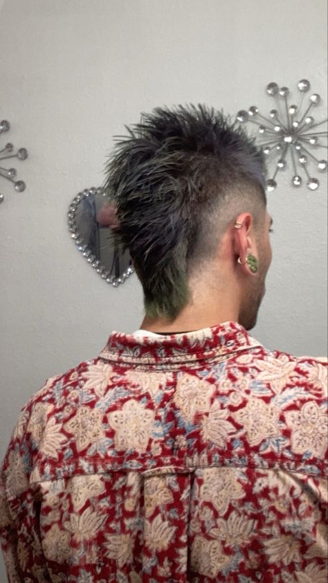 Punk Hair Men, Blue Mohawk, Punk Haircut, Mohawk Hair, Short Punk Hair, Mohawk Haircut, Mohawk Hairstyles Men, Mens Haircuts Short Hair, Half Shaved Hair