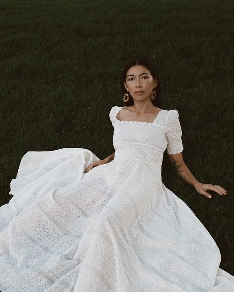 Stephanie Liu Hjelmeseth (@honeynsilk) • Instagram photos and videos White Cottagecore Dress, Eyelet Wedding Dress, Cottagecore Wedding, Southwestern Wedding, White Eyelet Dress, Cottagecore Dress, Modest Wedding, Eyelet Dress, Wedding Story