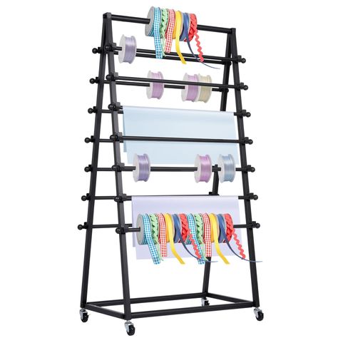 PRICES MAY VARY. Metal Ribbon Rack:NOTE: The diameter of the rods is 1.6cm/0.63in. Pls choose to use it according to your needs!The ribbon organizer is made of high quality iron, with baking paint coating. The ribbon organizer has strong load-bearing capacity and long service life,It is waterproof and oil-proof,wear-resistant, no rust and deformation. Large Capacity:This muti-tier double-sided design ribbon organizer can place many ribbon rolls or vinyl Rolls, neat and orderly, easy access and n Craft Ribbon Storage, Ribbon Rack, Ribbon Organizer, Fabric Organization, Gift Shop Displays, Craft Shelves, Metal Vinyl, Scarf Rack, Organize Ideas