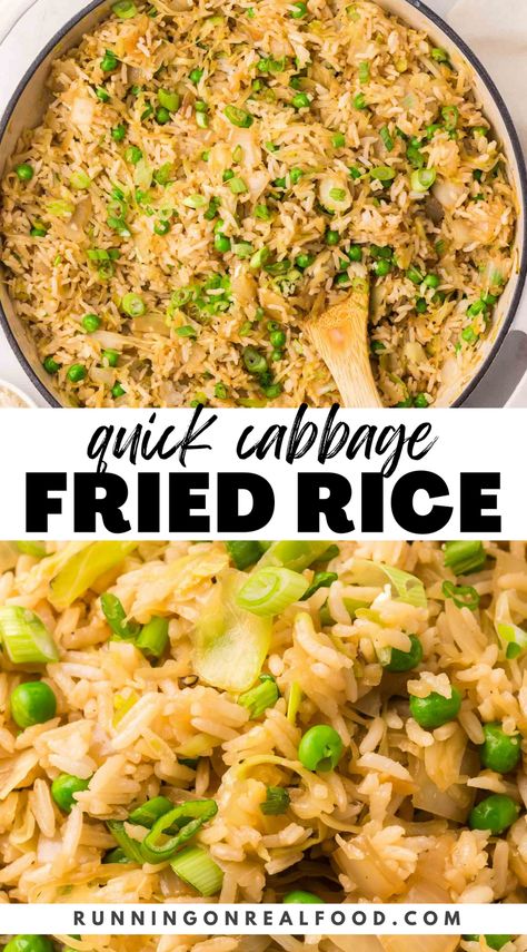 Fried Rice With Cabbage Stir Fry, Chicken Fried Rice With Cabbage, How To Cook Chinese Cabbage, Rice Cabbage Recipes, Cabbage Fried Rice Recipe, Vegetarian Fried Rice Recipe, Rice And Cabbage Recipes, Cabbage Rice Recipes, Cabbage And Rice Recipes