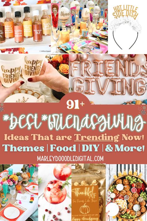 Throw the ultimate Friendsgiving with 91+ creative ideas! Find DIY decorations, party themes, and fun games like charades and bingo. Plus, get delicious food and drink ideas to make your Friendsgiving unforgettable! Friendsgiving Thankful Ideas, Friend Game Night Food, Friendsgiving Games For Women, Themed Thanksgiving Party, Thanksgiving Party Themes Ideas, Friendsgiving Pj Party, Taco Friendsgiving, Friendsgiving Dress Up Theme Ideas, Friendsgiving Theme Ideas Food