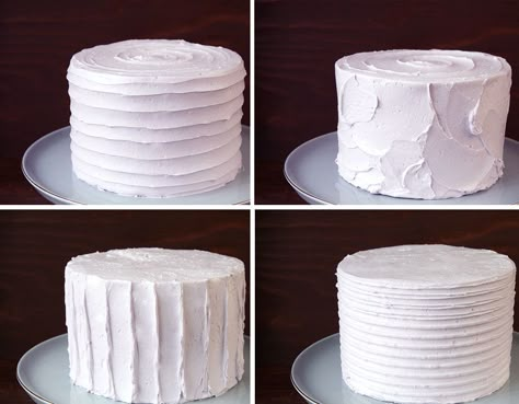 Hello fellow cake makers!!  I am excited to share some quick tips to take  your plain, buttercream cakes to the next level.  Although I highly  encourage learning how to create a smooth buttercream finish, adding  textures is an easy way to change up the appearance of an ordinary cake.  TEXTURED BUTTERCREAM CAKES  I quickly made these fun, textured buttercream cakes with a few everyday  tools from my cake kit.  Starting with a fairly smooth, evenly iced cake, I  changed up the look with thes... Textured Buttercream, Smooth Buttercream, Frosting Techniques, Icing Techniques, Cake Kit, Buttercream Cakes, Buttercream Wedding Cake, New Cake, Cake Makers