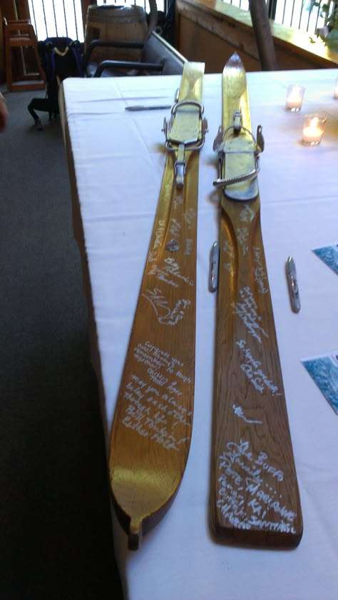 Ski House Decor, Guest Ideas, Ski Wedding, Wedding Sign Decor, Bar Mitzvah Party, Western Style Wedding, Apres Ski Party, Unique Guest Book, Rustic Weddings