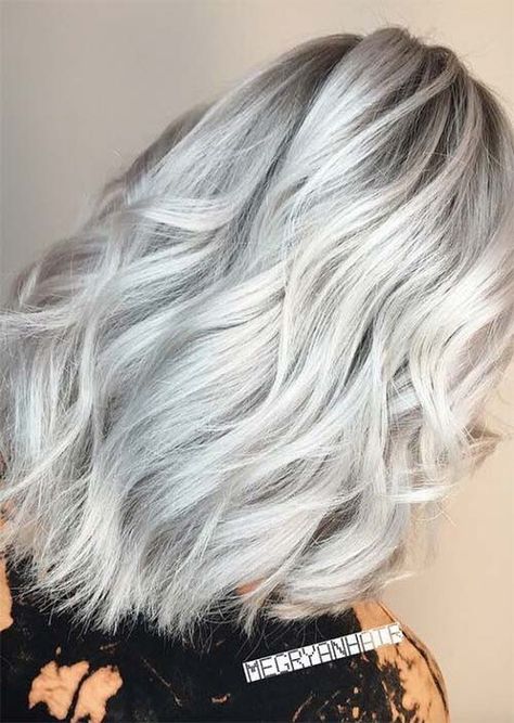 Dark Grey Hair Color, Silver Hair Dye, Grey Hair Color Silver, Grey Hair Looks, Hair Dye Brush, Grey Hair Dye, Colored Hair Tips, Hair Silver, Silver Hair Color