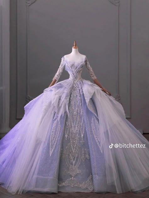 Wedding Dresses Purple And White, Lavender Ball Gown Princesses, White And Lilac Wedding Dress, Light Purple Wedding Dress Bride, Elegant Lavender Wedding Dress, Lilac Wedding Dress The Bride, Lavender Wedding Dress The Bride, Enchanted Ball Gown, Lilac Dress Outfit Wedding