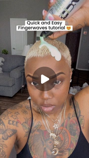 Las Vegas MakeupArtist on Instagram: "“Quick & Easy Finger Waves Tutorial 😍 SLAY OR NAY?" How To Do Finger Waves, Easy Finger Waves, Finger Waves Natural Hair, Finger Waves Tutorial, Black Pixie Cut, Big Chop Natural Hair, Finger Waves Short Hair, Blue Fingers, Waves Haircut