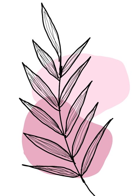 Aesthetic Leaf Painting, Something Pink Drawing, Cute Pink Drawing Aesthetic, Pink Aesthetic Drawing Ideas, Bohemian Aesthetic Art, Leaf Aesthetic Drawing, Pink Boho Painting, Aesthetic Pink Drawing Ideas, Pink Paintings Aesthetic